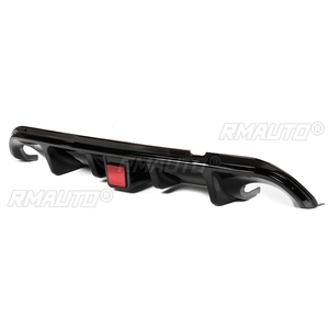 Car Front+Rear Bumper Lip Set <b>Diffuser</b> Spoiler Guard Apron W/ <b>LED</b> Brake Light for Infiniti Q50 Standard/Sports Version 2014-2017 - Product Image 4