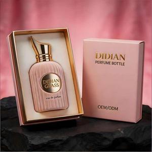 Caja <span class=keywords><strong>de</strong></span> Embalaje Personalizada y Etiquetas Metálicas, Botella <span class=keywords><strong>de</strong></span> Perfume <span class=keywords><strong>de</strong></span> Vidrio <span class=keywords><strong>de</strong></span> Lujo Vacía, Recubierta <span class=keywords><strong>de</strong></span> Terciopelo Rosa, 50ml 100ml, con Tapa Dorada - Product Image 4