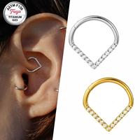 ASTM F136 Titan Wassertropfen Opal Nasenring Clicker Nasenstecker G23 Ohr Daith Helix Rook Ringe Körperschmuck