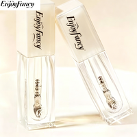 Huile à lèvres hydratante transparente EnjoyFancy, sérum de soin des lèvres à brillance instantanée, lèvres lisses et pulpeuses, étiquette privée OEM