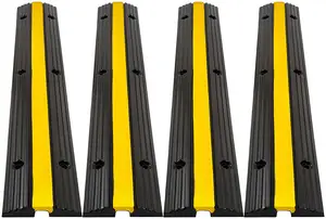 1-Channel Rubber Cable Protector Ramps Cable Wire Cord Cover Ramp Speed Bump Driveway Hose Cable Ramp Protective Cover