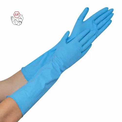 Синие нитриловые перчатки 8 мил, химически стойкие нитриловые перчатки, маслостойкие сверхпрочные промышленные перчатки