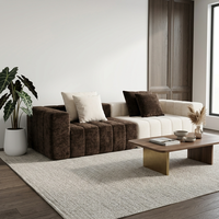 Canapé modulaire personnalisé en velours avec éponge haute densité et service de correspondance des couleurs pour villa