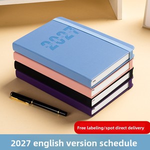 Agenda Giornaliera 2027 Transfrontaliera in Inglese, Pianificatore 365 Giorni, Una Pagina al <span class=keywords><strong>Giorno</strong></span>, Diario per la Gestione del Tempo, Taccuino con Copertina in PU, Regalo - Product Image 2