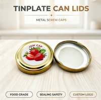 Tapa Metálica de Hojalata de Grado Alimenticio de 53 mm, Libre de BPA, Personalizable en Tamaño, Color y Diseño, a Prueba de Fugas y Niños, de Alta Calidad
