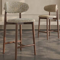 Chaise de bar haute de luxe la plus vendue, personnalisable pour la maison, le restaurant, la cuisine, avec cadre en bois massif moderne, pour l'extérieur et l'école