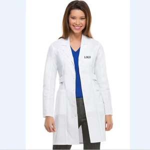 Venta directa de fábrica Mujeres Química clásica Laboratorio Bata Uniformes de hospital Uniforme médico Poliéster Blanco/Algodón - Product Image 1