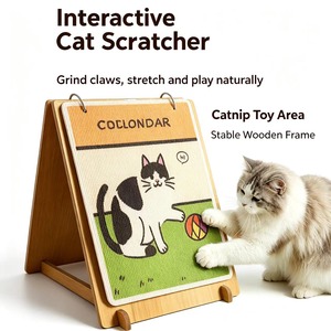 Rascador para Gatos con Diseño de Calendario, de Madera, Tipo A, para Apoyar en la Pared, con Impresión Artística, Sin Desorden, Protector Vertical de Muebles, Suministros para Mascotas - Product Image 3