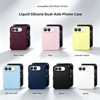 Nouvelle coque de téléphone en silicone liquide à double axe central pour téléphone pliable 18 Duo