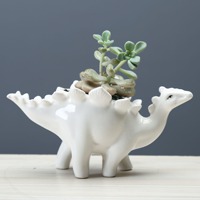 Pots de fleurs en céramique créatifs en forme de dinosaure et de dragon pour décoration d'intérieur Jardinière artistique pour plantes d'intérieur