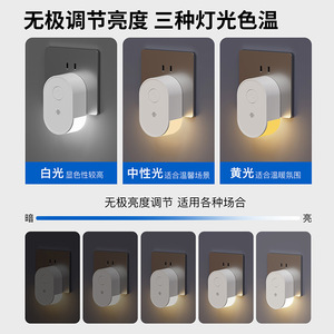 Smart Night Light Led Warm White <b>Plug</b> In With <b>Remote</b> <b>Control</b> For Bedroom Bedside Use - Product Image 5