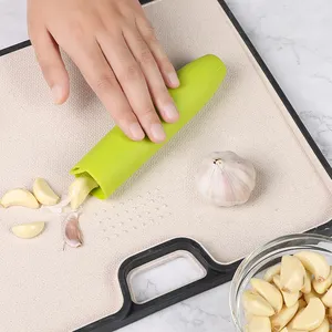 Gadgets de cocina picadora de ajo pelador prensa manual pelador de ajo de silicona