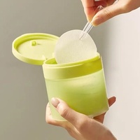 Pot cosmétique en plastique PP blanc de 180 ml avec couvercle à charnière, pour crème, gommage visage et corps, tonique, cotons démaquillants, avec pince et cuillère