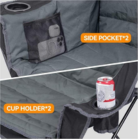Chaise de camping pliante de luxe pour 3 personnes, surdimensionnée, robuste, portable, pour couple, trois places, meubles d'extérieur, jardin, plage