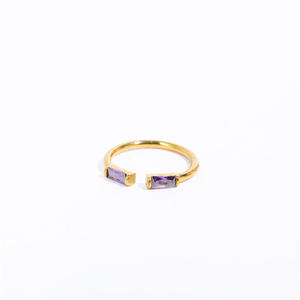 RFJEWEL 2026 Nuevo Anillo Abierto de Circonia Cúbica, Anillo Ajustable de Latón Puro Chapado en Oro, Joyería Moderna y a la Moda para Mujer - Product Image 3