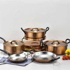 Olla de sopa poco profunda con dos asas Juego de sartenes de cobre Cocina Comedor Essentials Sartén resistente al calor - Product Image 5