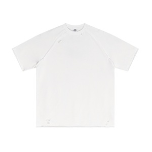 Camiseta de Punto de Manga Corta de Color Sólido Personalizada para Hombre, 100% Algodón, Antiarrugas, Informal, Transpirable, Ligera, para Uso Diario en Verano - Product Image 3