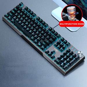 <span class=keywords><strong>Teclado</strong></span> Mecánico con Cable, Interruptor Azul, Estilo <span class=keywords><strong>Steelseries</strong></span> 5.1, Semi-Mecánico, LED Rojo, para Gamers - Product Image 5