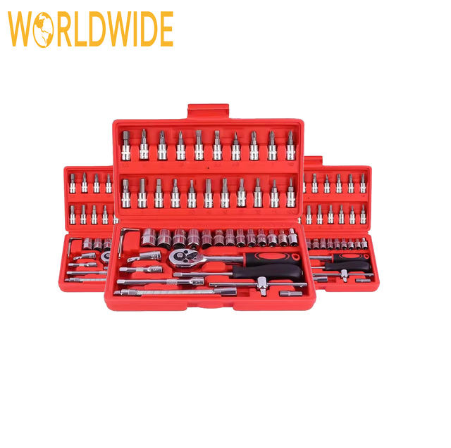 46pcs 1/4 Inch Drive Metric Extension Bar Auto Repairing Household Bit Socket Set Combination Tool Customized OEM Support