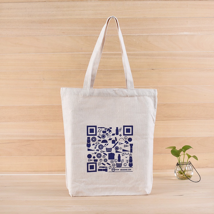 Portable Eco-friendly Cotton Canvas Handle Bags Packaging for Clothing canvnas bags small