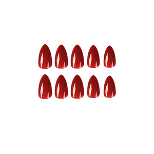 Wholesale 24pcs Solid Color ABS <b>Material</b> Press-on Nails Medium-length Almond French Style False Nails for Daily Wear - Product Image 6