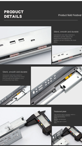 <span class=keywords><strong>Extension</strong></span> complète d'armoire de cuisine 550mm <span class=keywords><strong>2</strong></span> fois style caché fermeture douce jieyang glissades de tiroir sous-monté - Product Image 4