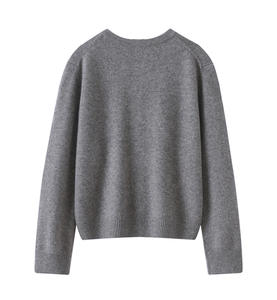 Cárdigan de Cachemir 100% Tejido, Nuevo Modelo Otoño 2025, Venta al Por Mayor Personalizada, Suéter de Cachemir con Cuello Redondo para <span class=keywords><strong>Mujer</strong></span> - Product Image 2