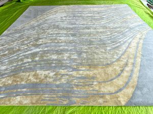 Tapis en laine et soie de bambou noué à la main, tapis de luxe pour la décoration de la maison, exportateur de tapis de salon de luxe, tapis décoratif haut de gamme - Product Image 1