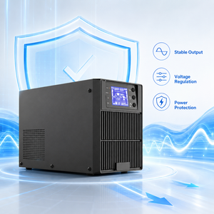 Alimentation sans interruption (ASI) en ligne 1 kVA à onde sinusoïdale pure, double conversion, alimentation de secours certifiée CE, batterie au plomb-acide pour serveur, ordinateur, bureau - Product Image 4
