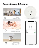 Prise intelligente WiFi avec moniteur de consommation énergétique 10A Prise US Application Smart Life Contrôle à distance Fonctionne avec Alexa Google Home