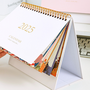 Печатный блокнот на заказ, 365 день, 2025 планировщик, памятка, вечный настольный календарь, деревянная подставка, деловой подарочный набор для личного использования - Product Image 1