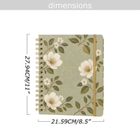 Carnet de notes à spirale Yihe New 8,5 x 11 pouces aux couleurs Morandi avec fleurs, options de coffret cadeau Noël/mariage disponibles