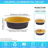 Vente directe du fabricant Emballage alimentaire jetable en aluminium Papier d'aluminium pour la cuisson Moule rond pour pudding Boîte d'emballage alimentaire avec couvercle