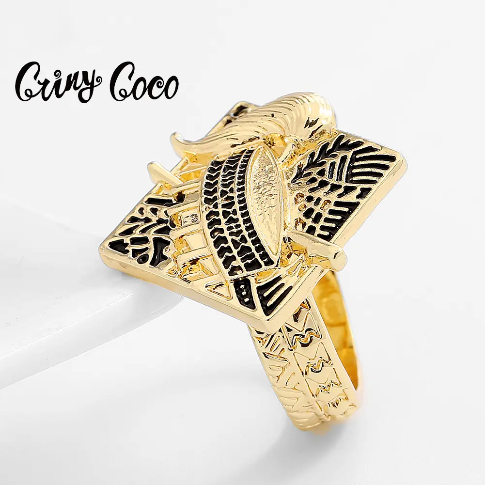 Cring Coco Fashion Guam Marshallese Woman Jewelry High Quality Gold Plated Drum Rings Hawaiian Ring For Women Wedding