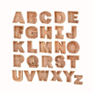 Customized 26 <strong>Letters</strong> <strong>Wooden</strong> Piggy Bank <strong>Wooden</strong> Kids Piggy Bank <strong>Wooden</strong> Money Boxes <strong>Wooden</strong> <strong>Letter</strong> Piggy Bank - Product Image 1