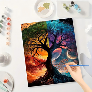 Kit Pittura con Numeri Fantasy Art per Adulti - Fai da Te, Tela Ecologica, Albero Giorno e Notte, 16x20 Pollici, Senza Cornice, Regali d'<span class=keywords><strong>Arte</strong></span> Surreale - Product Image 3