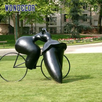 Escultura Abstracta de Diseño Nuevo, Escultura de Bronce de una Persona Montando en Bicicleta