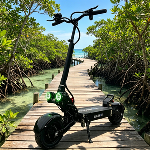 Trottinette électrique pliable facilement pour adultes, 11 pouces, route/tout-terrain, 60V 30AH 40AH 6000W, double moteur, autonomie de 38 à 75 miles - Product Image 1