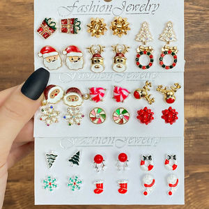 Hot Selling Christmas Festival Gift Earrings for Women Snowflake Socks Christmas Tree Santa Claus <strong>Tootsie</strong> <strong>Roll</strong> Hallow - Product Image 1