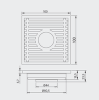 Couverture grille carrée cuisine toilette douche salle de bain moderne bain laiton drain de sol