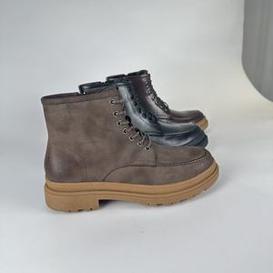 מגפי צ'לסי מעור טבעי מגפי מרטין מגפי קרסול גבוהים ונוחים עם סוליית סִגְנוֹן מוגבהת לשימוש יומיומי בחורף - Product Image 3