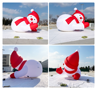 Bonhomme de neige gonflable publicitaire personnalisé de 3,7 m / 12,14 pi, bonhomme de neige gonflable d'extérieur imperméable, décoration gonflable de bonhomme de neige