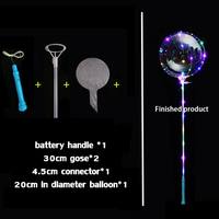 Ballons Bobo Lumineux Prêts à Expédier, 20 Pouces, 30 LED, avec Bâtonnet, pour Fêtes et Événements, Vente en Gros