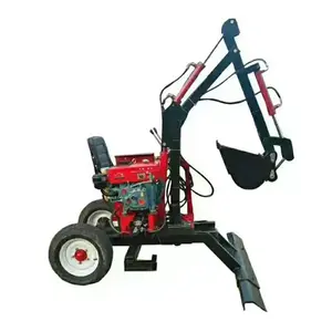 Petite excavatrice Machines agricoles Mini excavatrice Prix de pelle rétrocaveuse remorquable