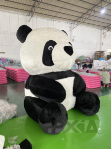 Superventas modelo publicitario muñeco de peluche blanco negro inflable Panda Masco Oso de dibujos animados para exteriores - Product Image 4