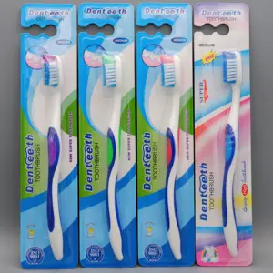 Wholesale White Blue Colorful Toothbrush Dental Cleaning Denteeth Adult Toothbrush Adult Hygiene