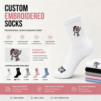 Chaussettes en coton avec logo brodé personnalisé OEM, chaussettes de sport pour femmes de haute qualité avec design brodé personnalisé