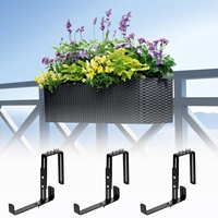 Réglable Noir Métal Fleur En Acier Fenêtre Jardinière Boîte Suspendue Pont Garde-Corps Jardin Supports