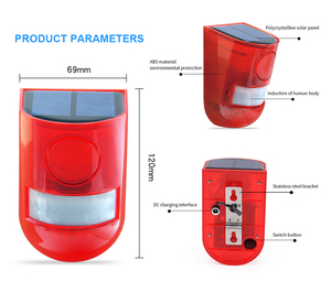Solar al aire libre <span class=keywords><strong>detector</strong></span> <span class=keywords><strong>de</strong></span> movimiento PIR sirena IP65 impermeable 110dB fuerte solar alarma <span class=keywords><strong>detector</strong></span> <span class=keywords><strong>de</strong></span> movimiento - Product Image 4