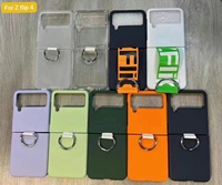Casing ponsel pita warna Z Flip7 Z Flip6 Z Flip5 PC casing untuk Samsung Galaxy Z Flip4 Z Flip3 Strap dapat ditarik